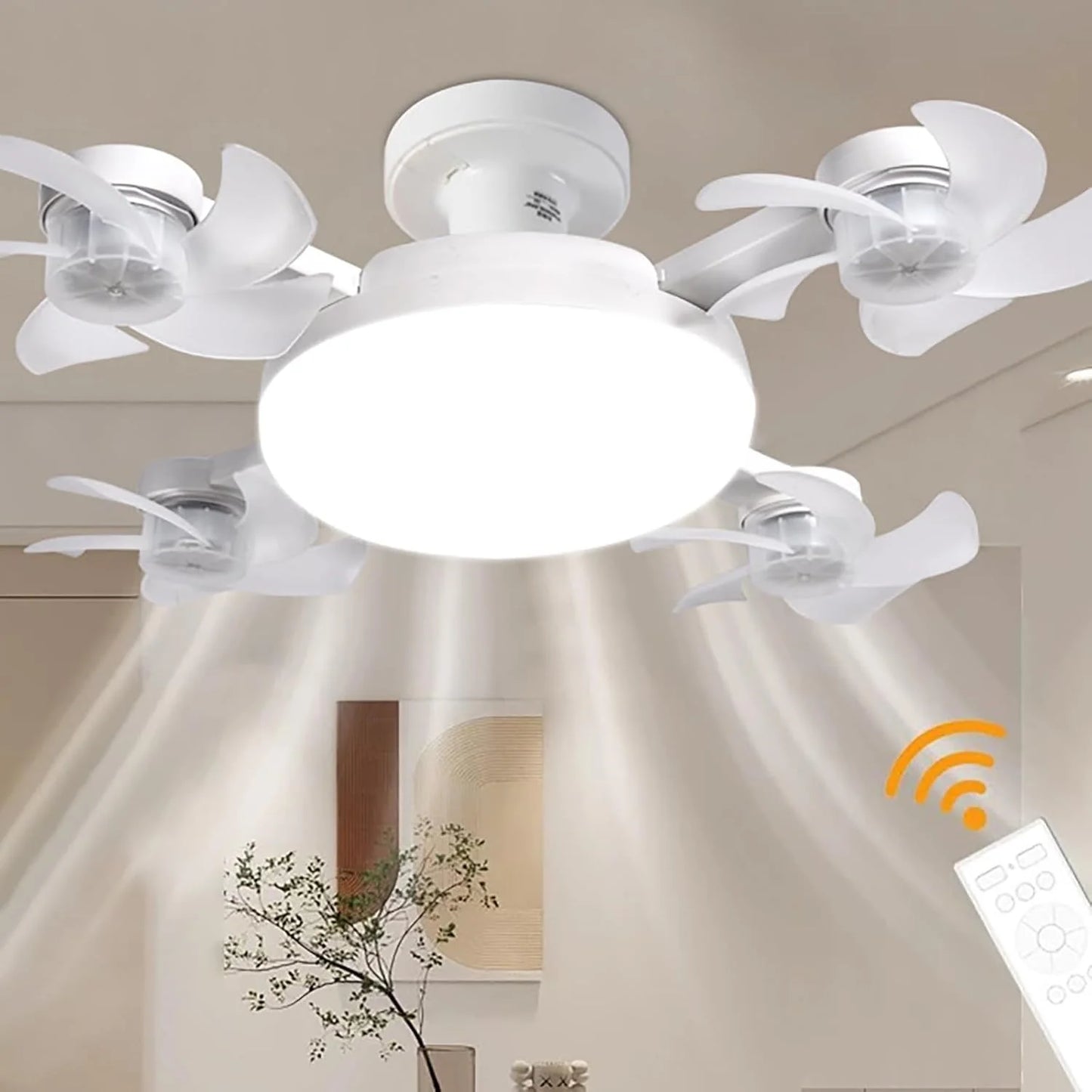 Ventilateur de Plafond LED 2-en-1 — Lumière + Ventilation, sans travaux