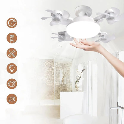 Ventilateur de Plafond LED 2-en-1 — Lumière + Ventilation, sans travaux