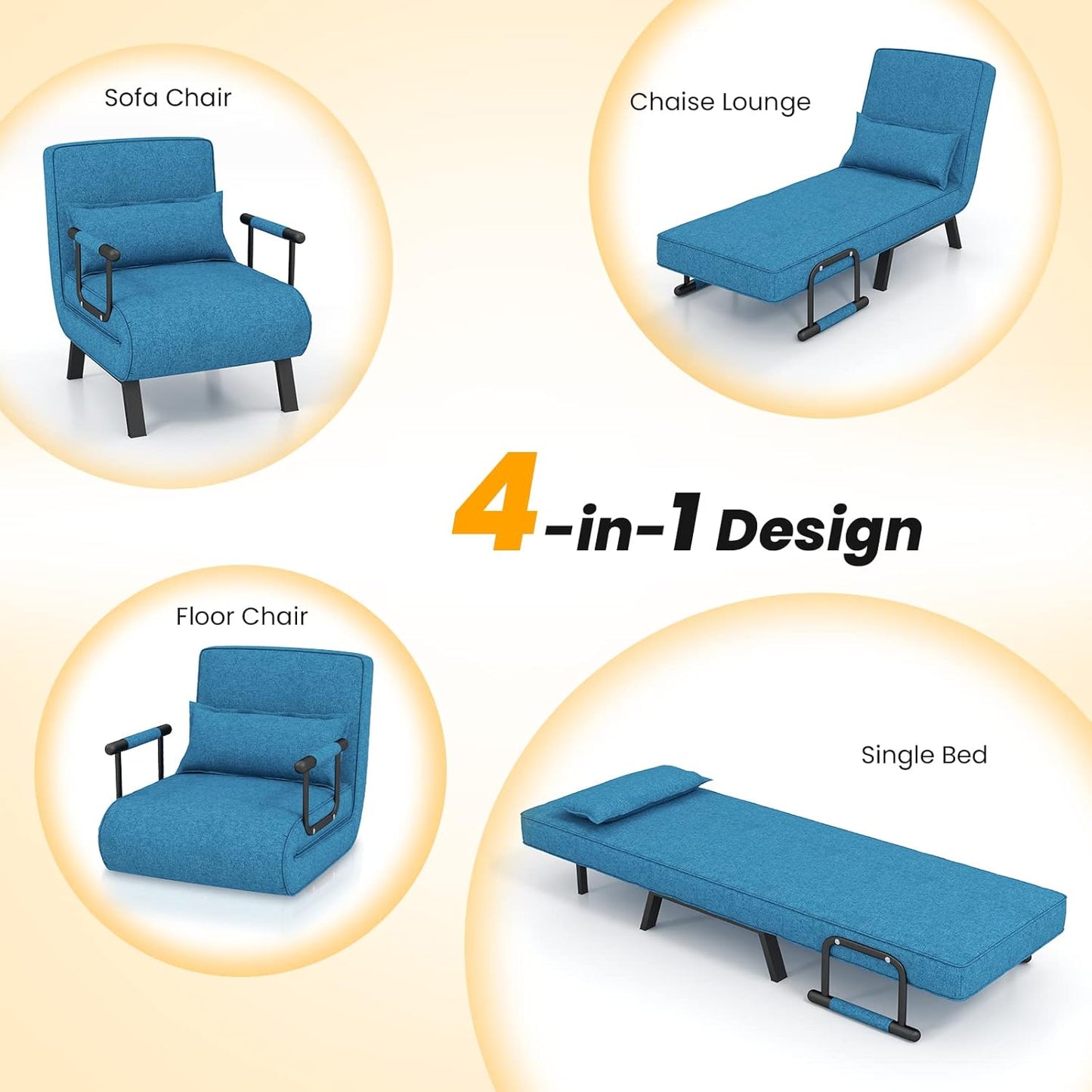 Fauteuil Convertible 6 Positions avec Coussin