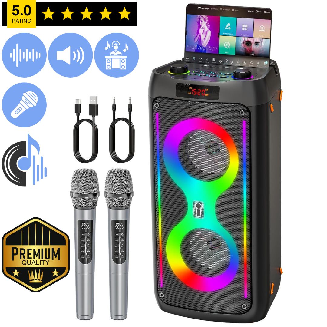 Enceinte Karaoké Portable + 2 Microphones