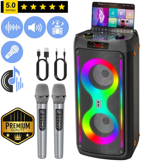 Enceinte Karaoké Portable + 2 Microphones