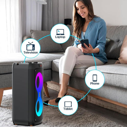 Enceinte Karaoké Portable + 2 Microphones